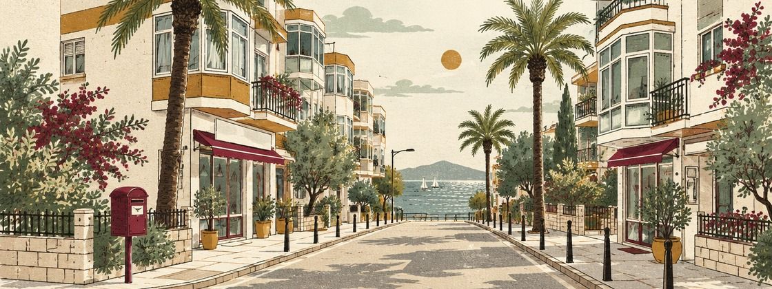 İzmir Karşıyaka'daki yazışma adresinin sokak görünümünü gösteren geniş görsel
